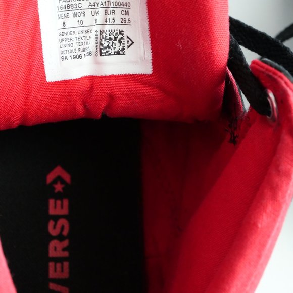 Converse - Black/Red - Men's Size 8 - Picture 10 of 14